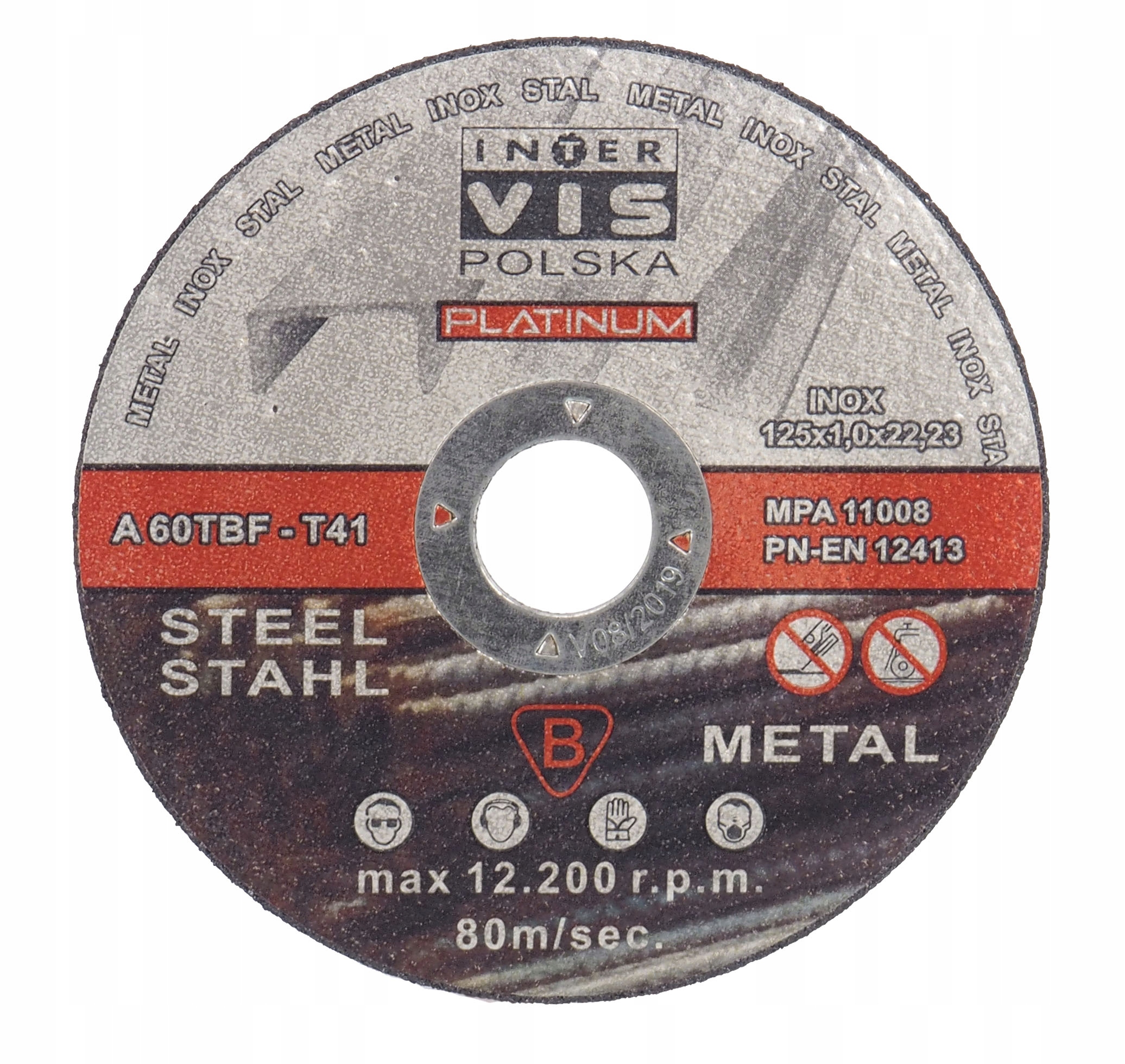 

10 X Tarcze Cięcia Metalu 125x1,0 Inter-vis Inox
