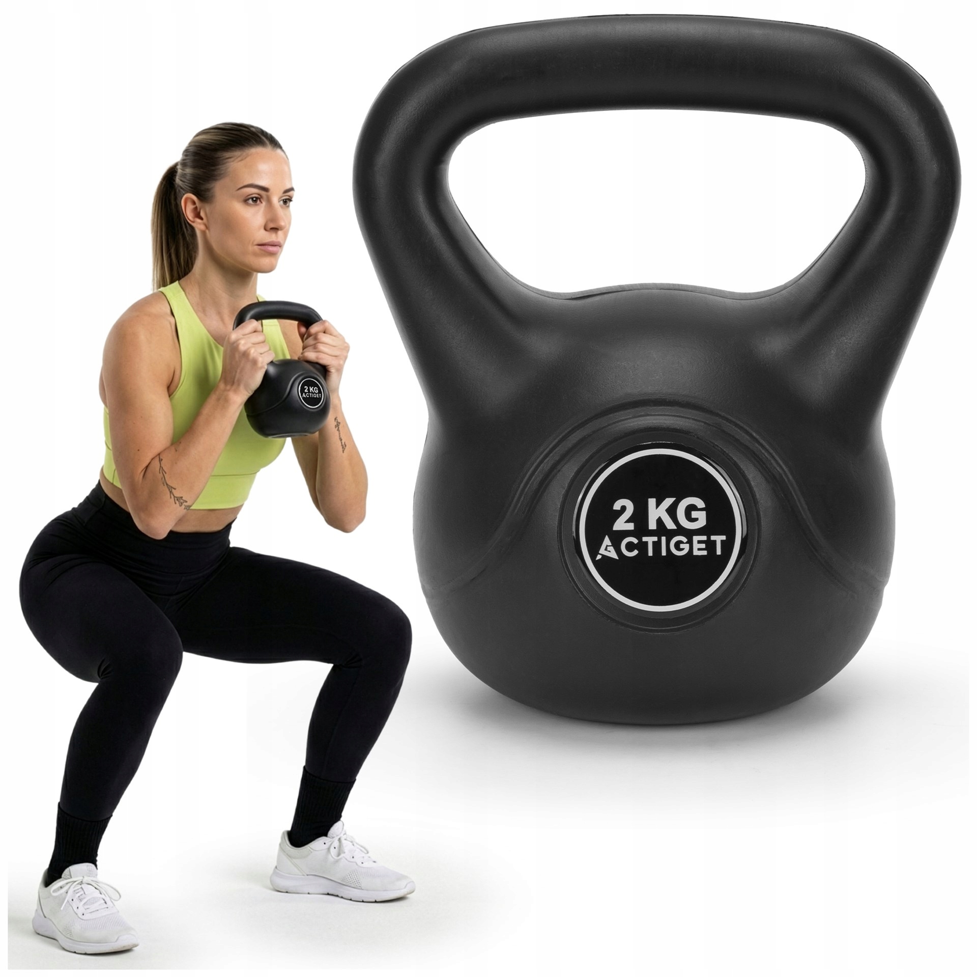 Kettlebell 2 kg Ketle Odważnik Kula Hantla Hantel Fitness Trening W Domu