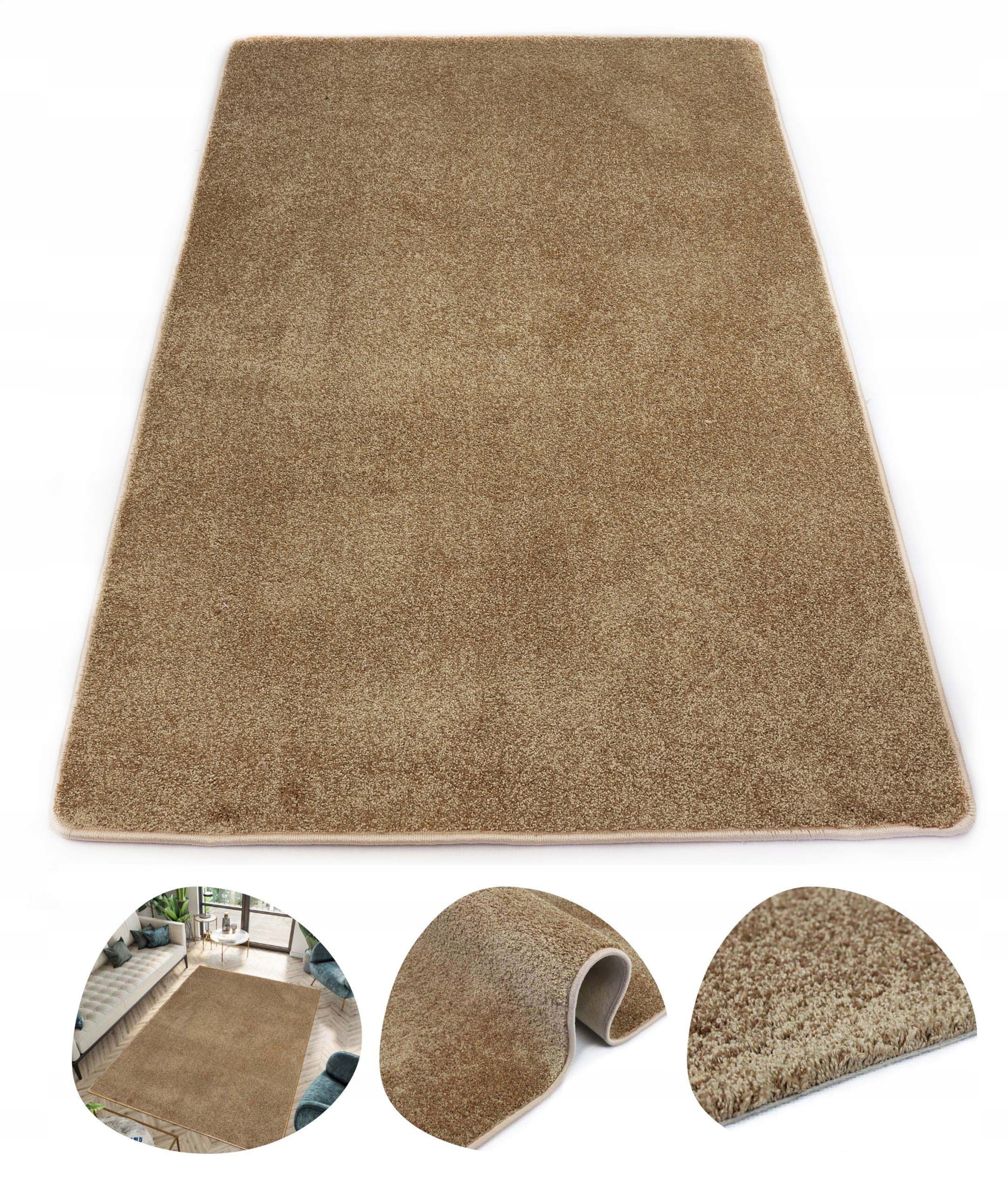 Koberec 150x200 Zlatý, hustý a pohodlný do obývacího pokoje a ložnice Residence