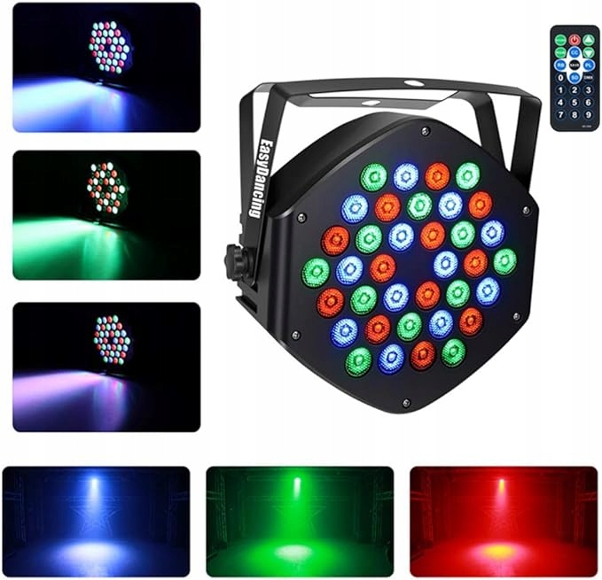 Reflektor sceniczny LED RGB 36, OŚWIETLENIE DYSKOTEKOWE DMX512 LED PAR 36
