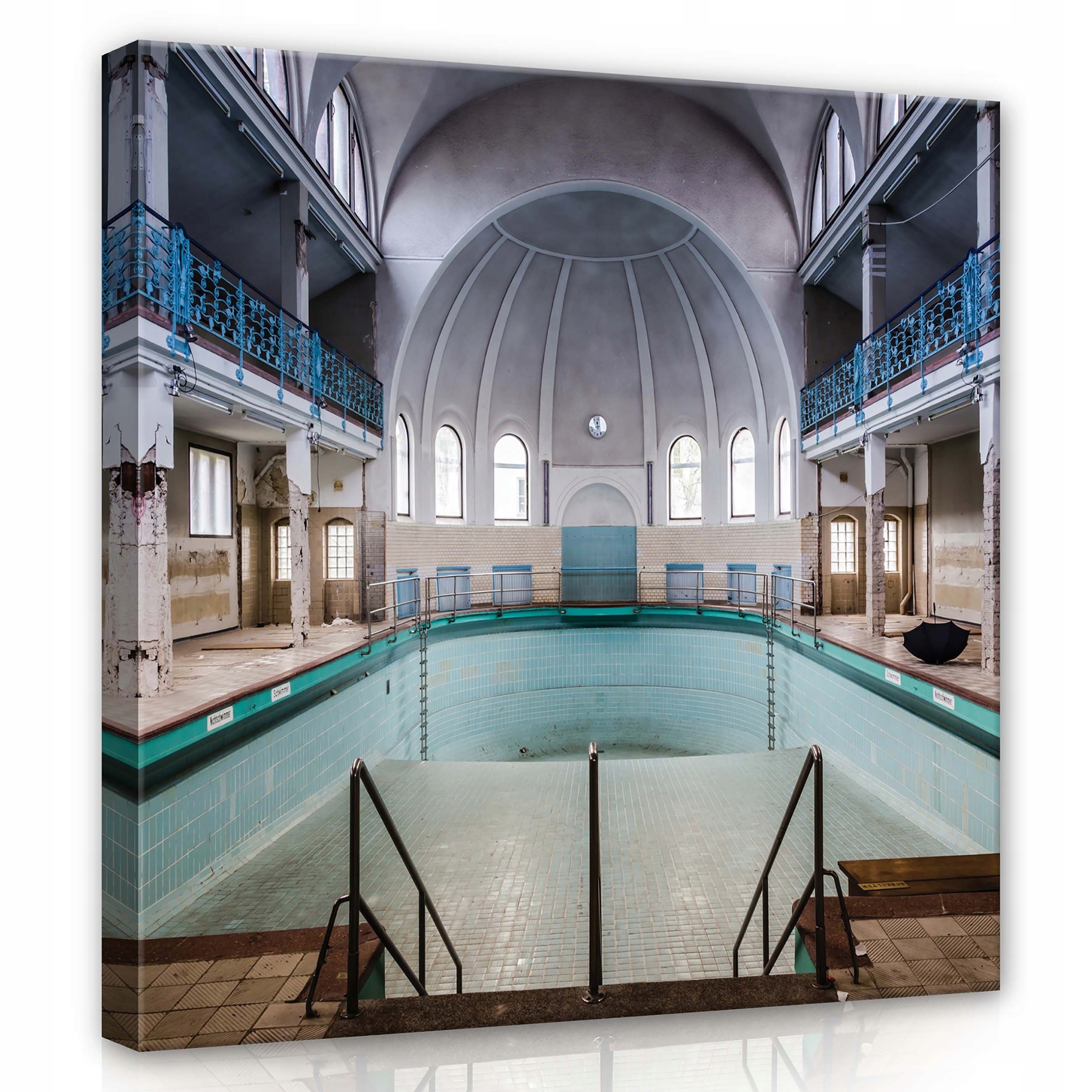 Obraz 80x80 Opuštěný bazén architektura symetrie oblouky kopule mělké ticho