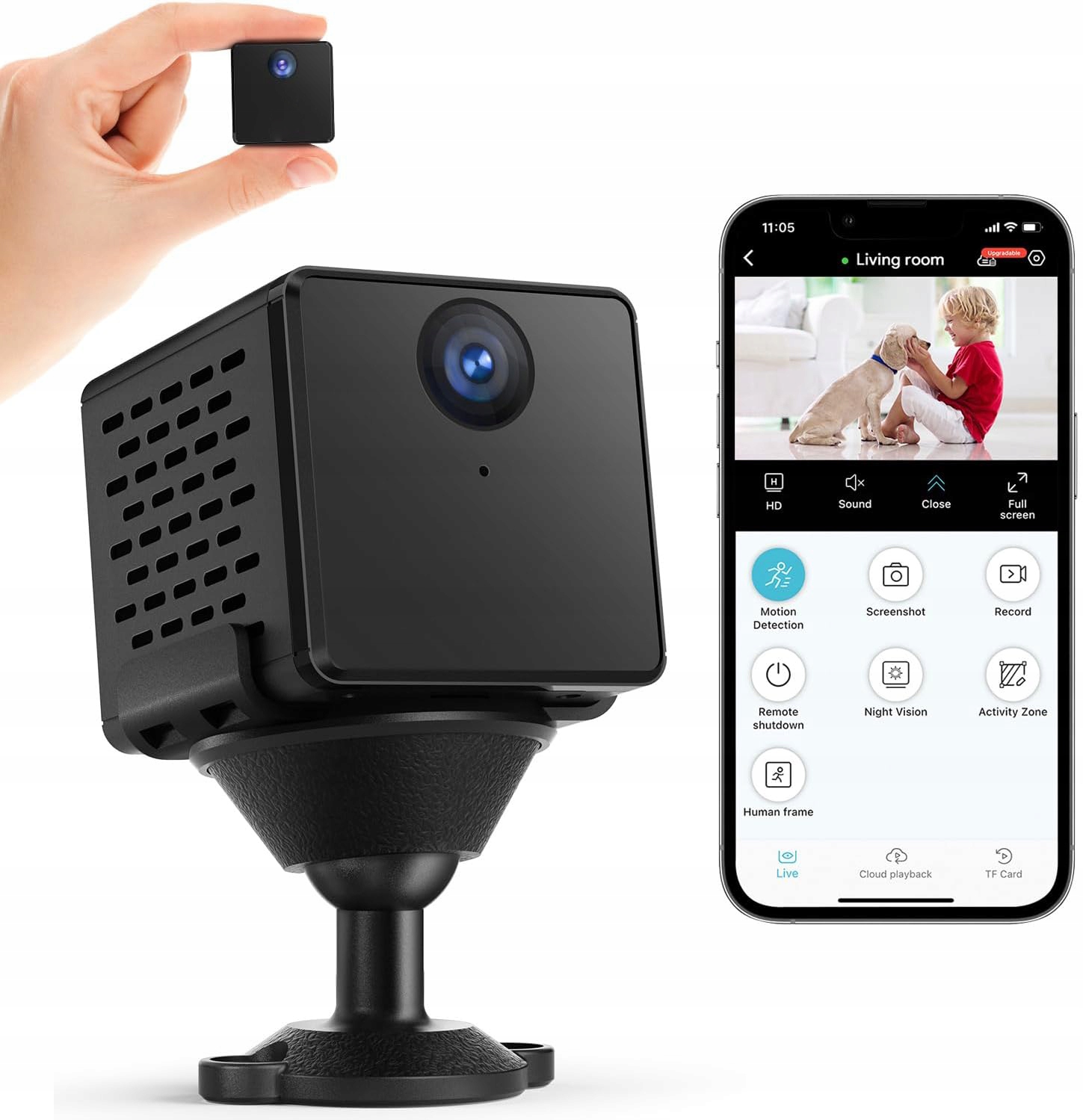 Skrytá Mini Wifi Kamera S Živým Náhledem, Detekce Poplachu, Až 10 Dní Provozu