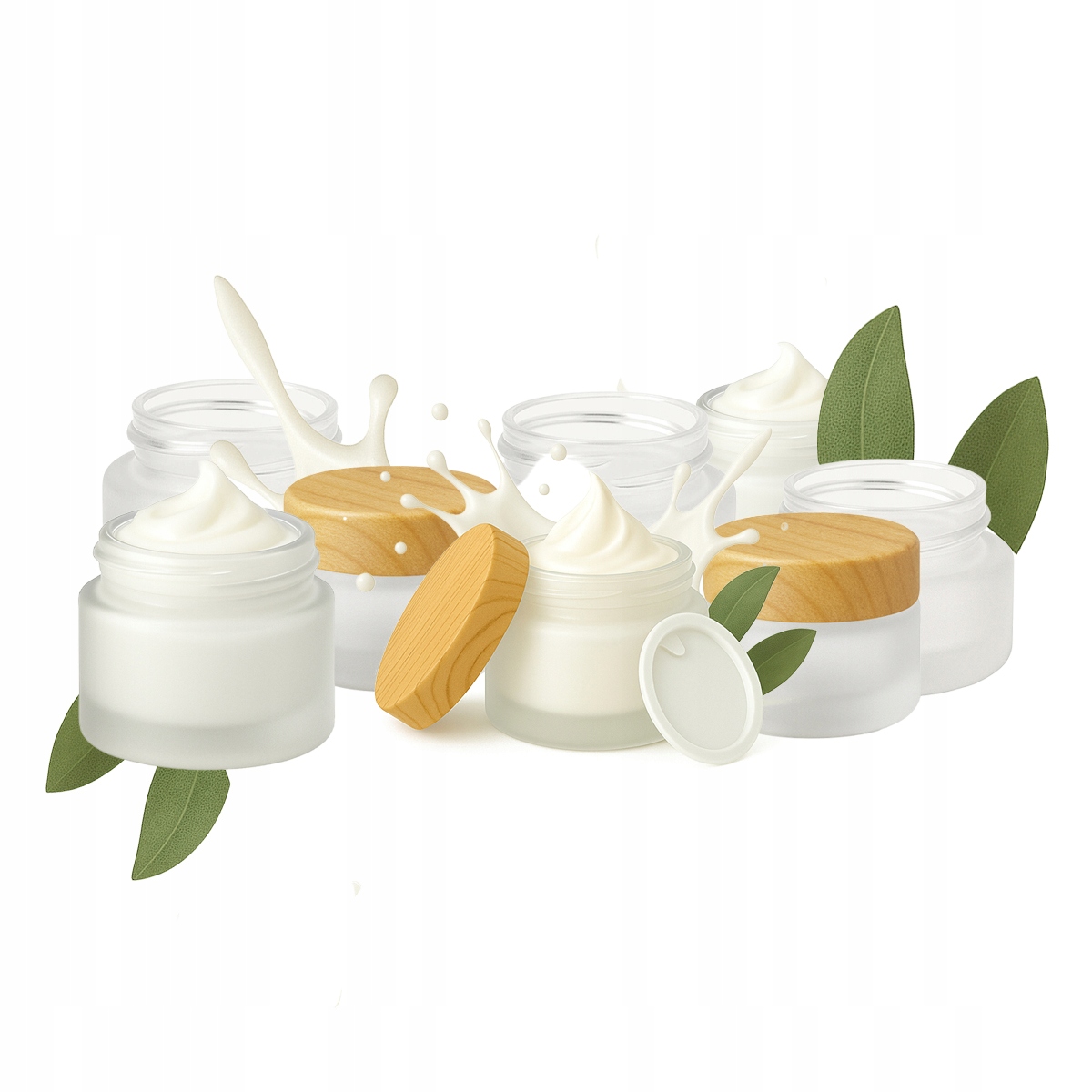 20 x Skleněná Zavařovací Sklenice Broušená Mat 50 g na krém Balzám Kosmetika Masť Sklenice