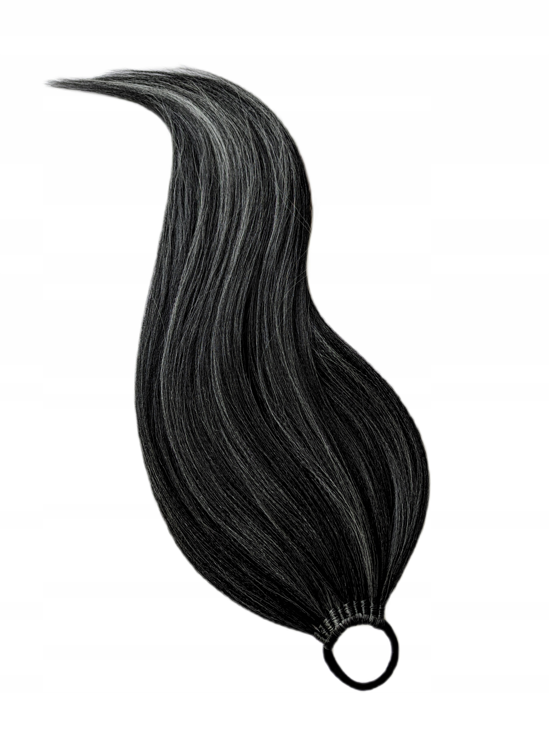 Poník na gumičce, Kuc-Gumka, Příčesek, černá, Popelavá Šlechtična, 70 cm