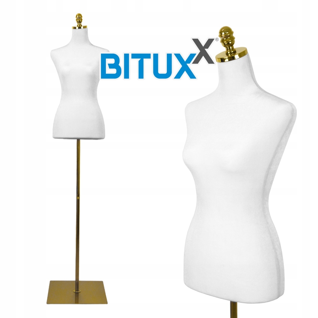 Krejčovská figurína s nastavitelnou výškou pro šicí vitrínu Bituxx, bílá