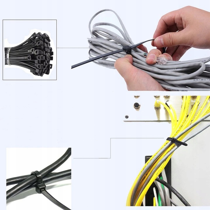 Opaski zaciskowe kablowe Trytytki 2,5x100 100 szt Szerokość 2.5 mm