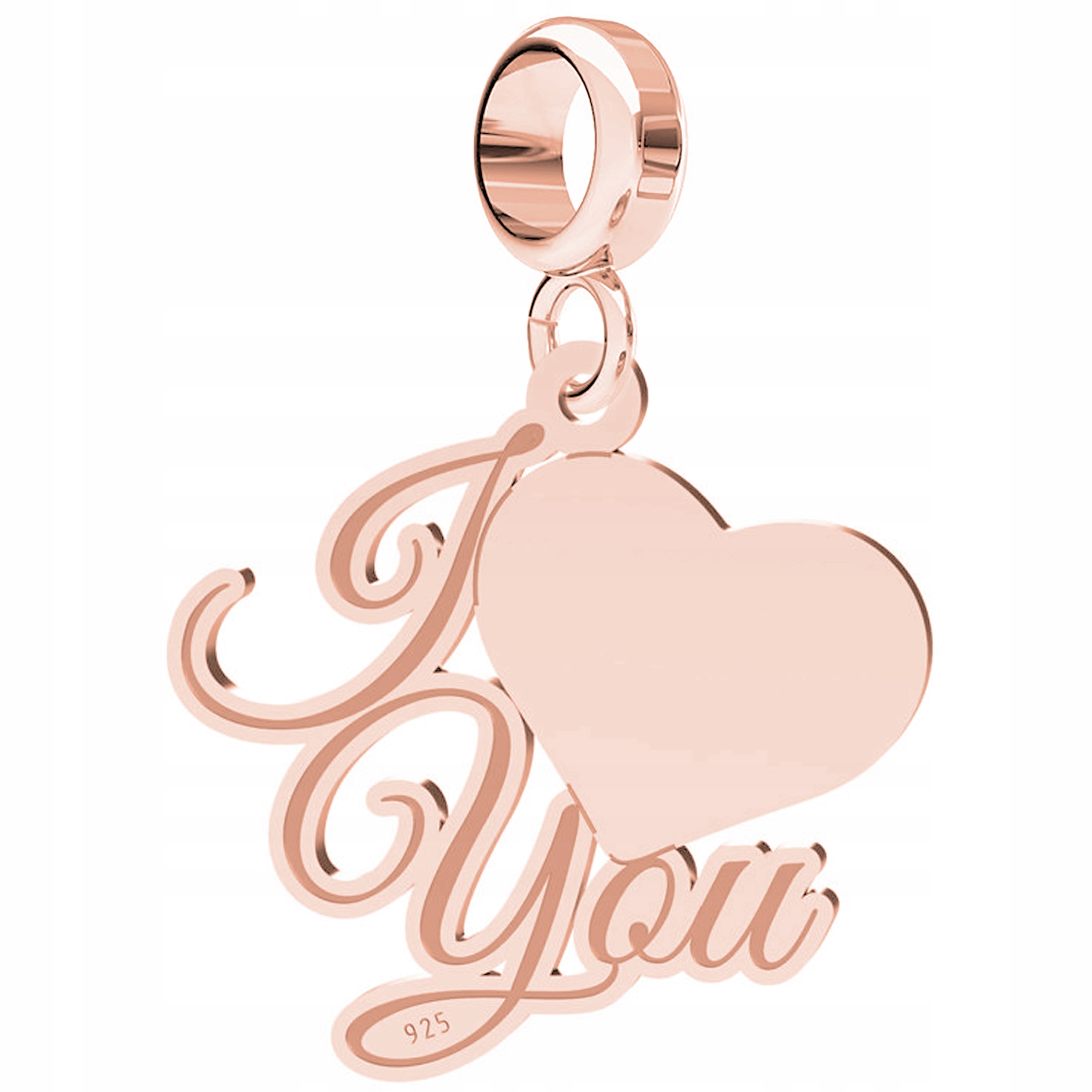 Charms Pozlacený s nápisem I Love You Nápis Miluji tě Srdce Stříbro 925