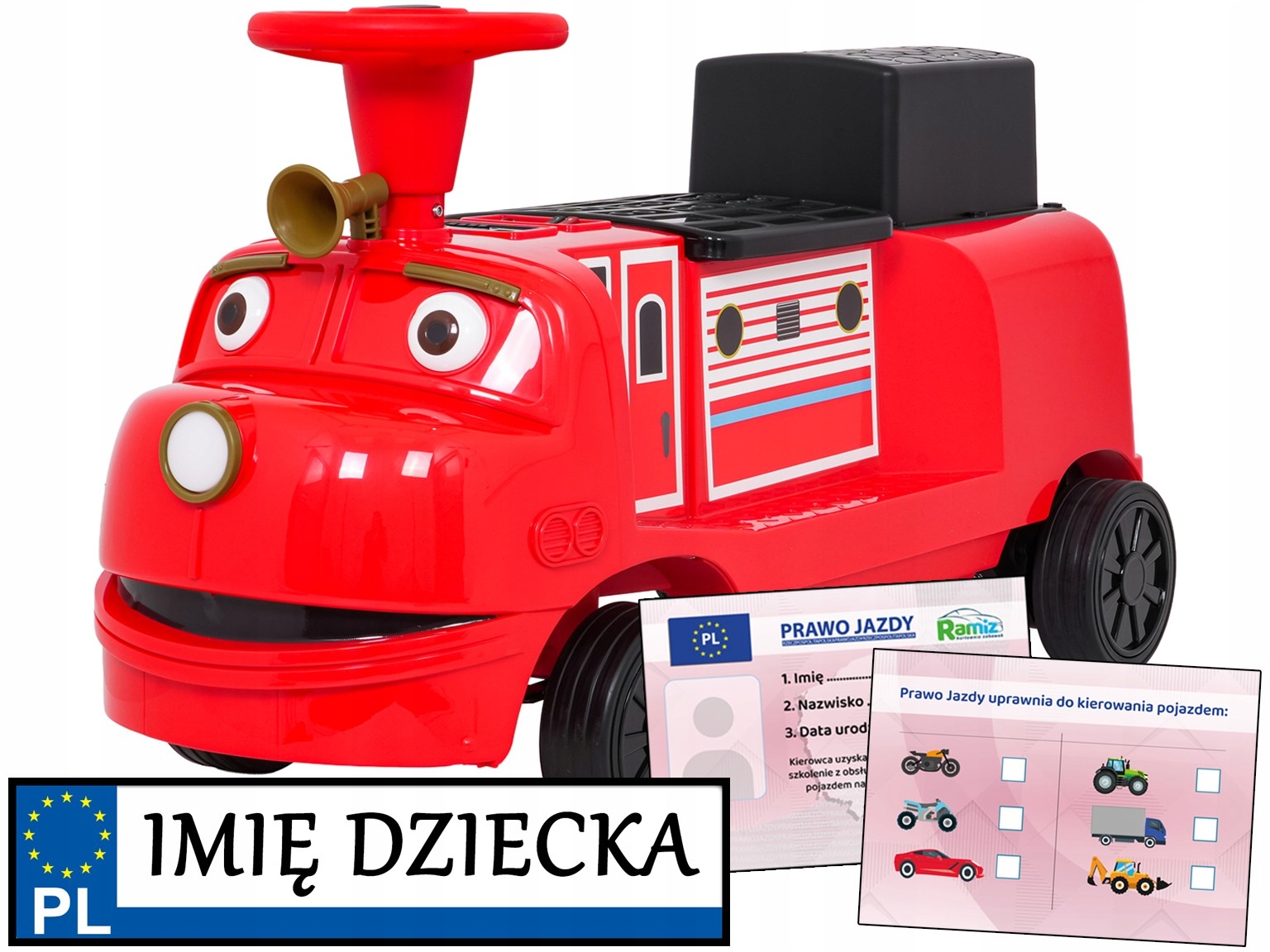 autko na akumulator dla dzieci Lokomotywa Stacyjkowo jeździk elektryczny