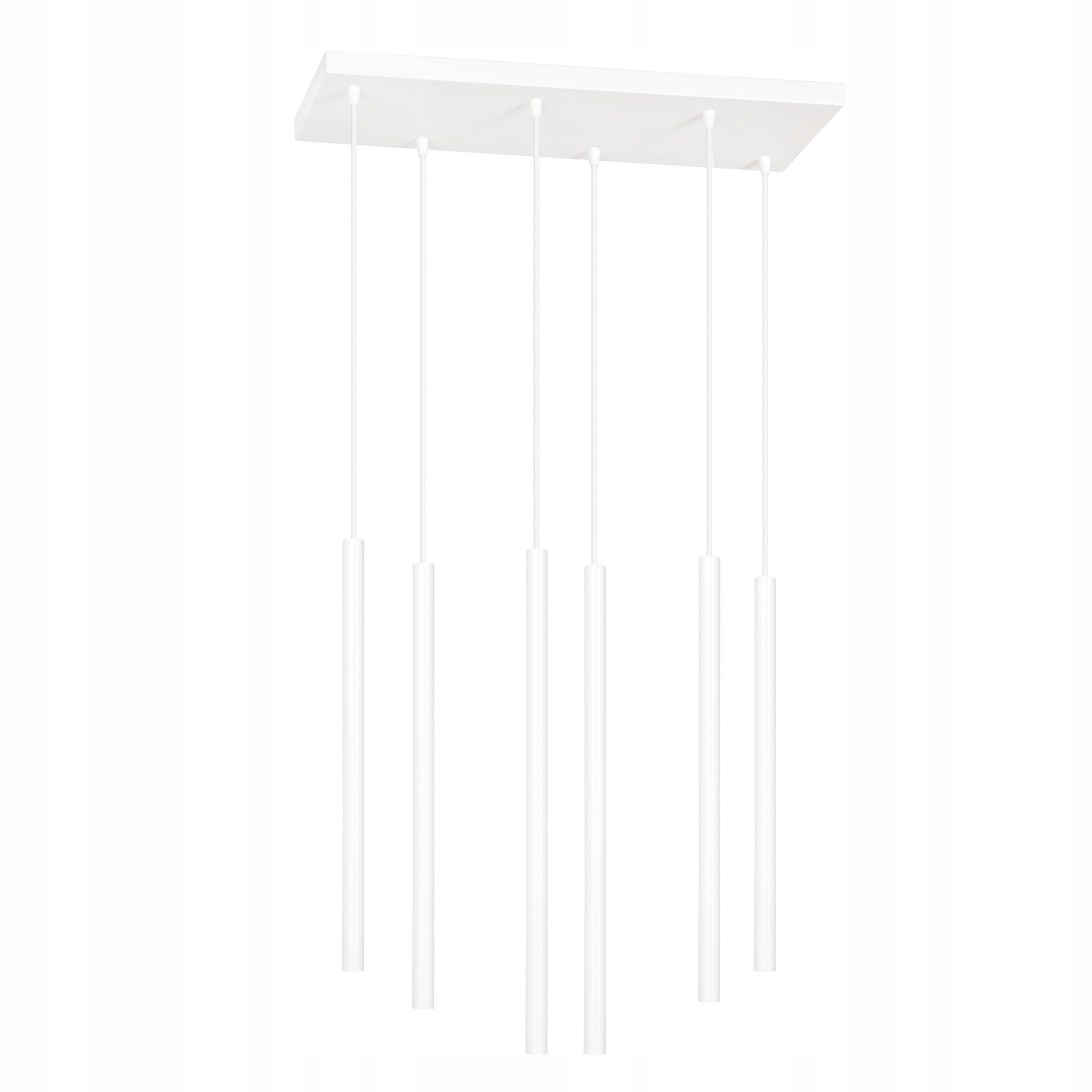 Závěsné stropní svítidlo stropní svítidlo Selter 6 bílá, úzká trubka nad stůl, barový ostrov