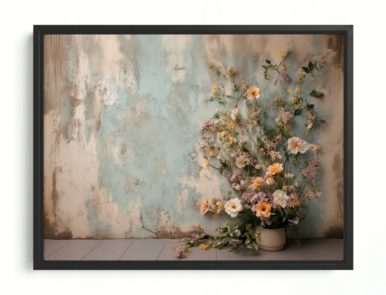 Obraz Rám Americký Box Kompozice Květiny Stěna Shabby Chic Boho 80x60