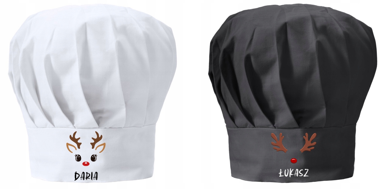 Vánoční kuchařská čepice pro pár Personalizovaný Dárek Mikuláše Jméno