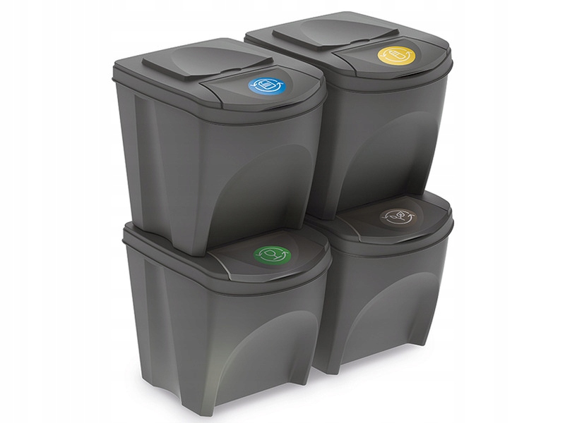 Kosz na śmieci Prosperplast Sortibox IKWB25S4-405U (4x25l) Antracytowy