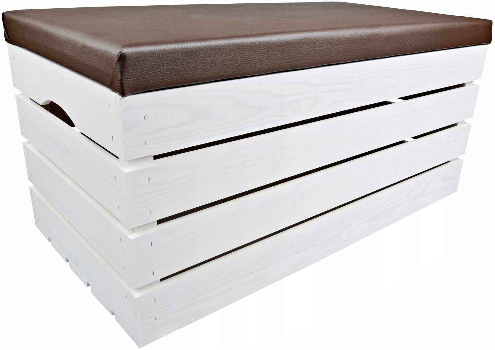 Dřevěná Taburet Borovicová Ekokůže Kufr Sedák