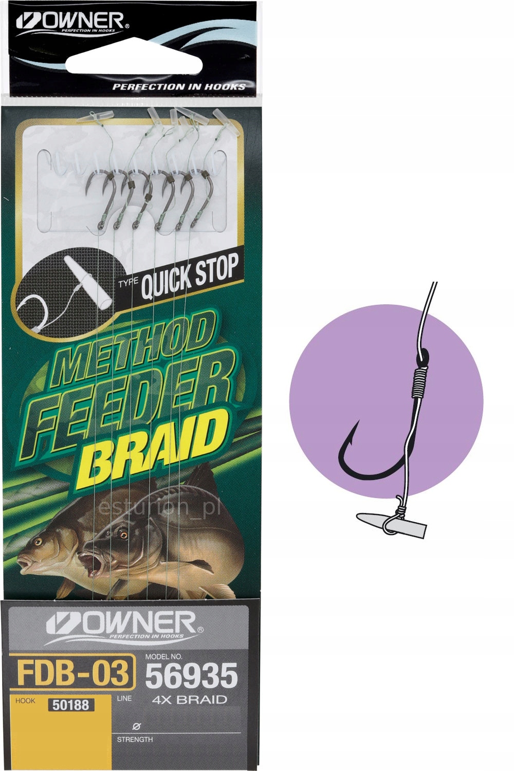 Gotowe Haczyki Method Feeder #8/10cm Stoper -braid