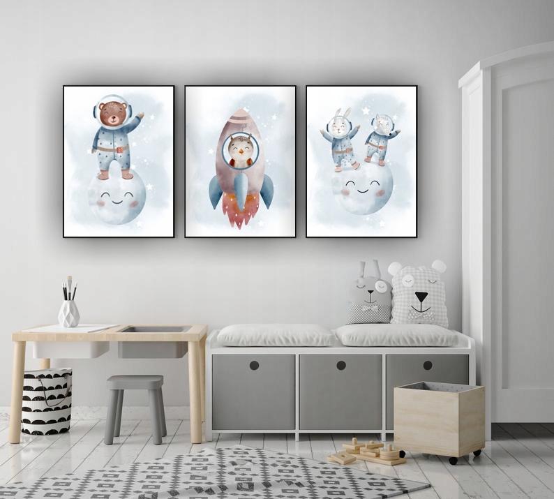 Zestaw 3 obrazki dla dzieci, KOSMOS A4 Kod producenta obrazki