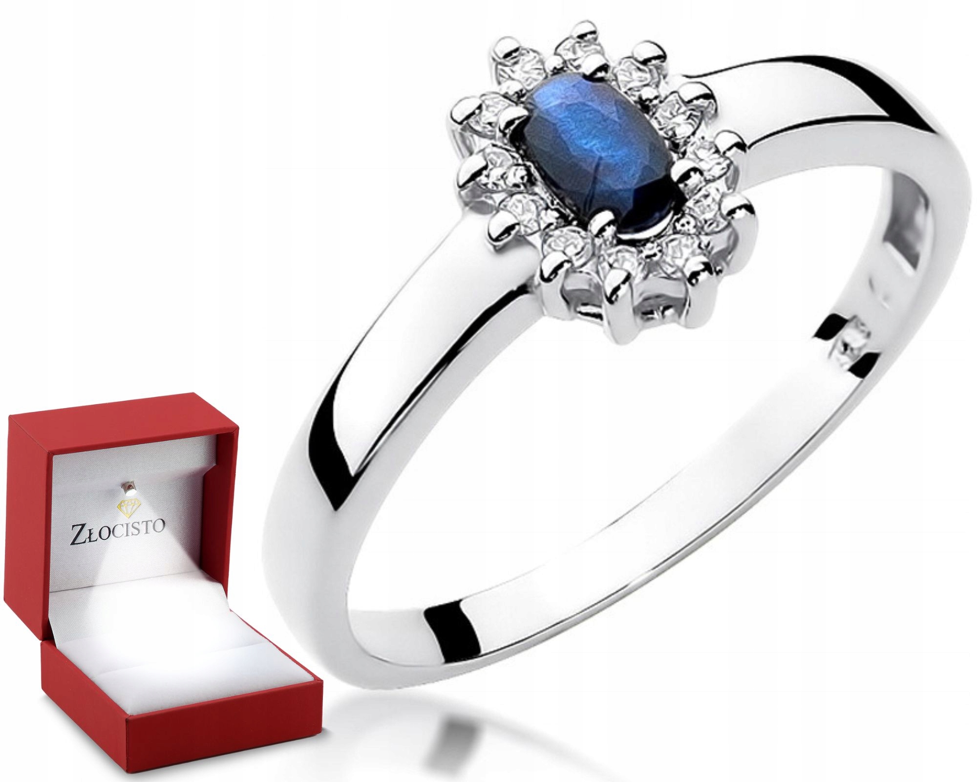 Prstýnek Safír Brilianty Markýza Gravírování Bonus