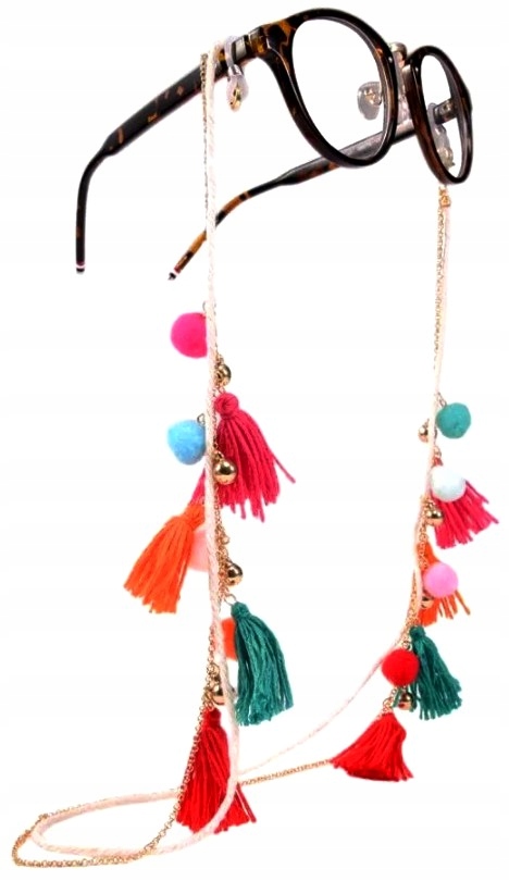 

Boho Łańcuszek do Okularów pompon brelok
