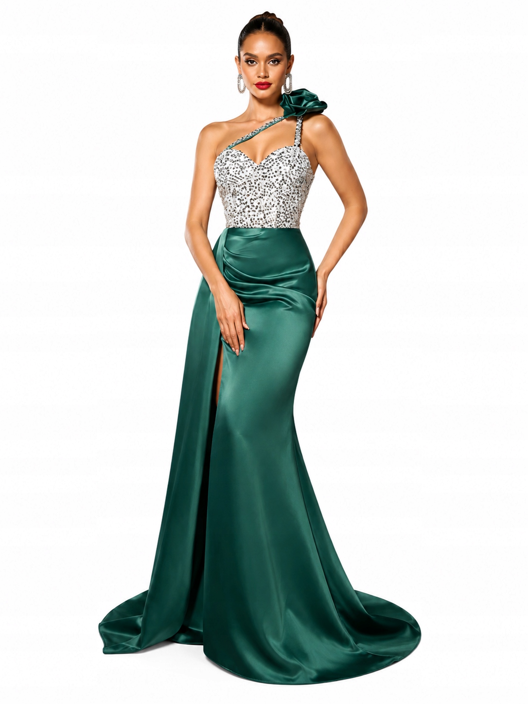 HC22105 Shein Balová Elegantní Šaty Maxi Zdobené Flitry (18) M