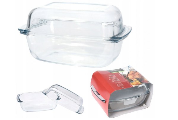 Naczynie żaroodporne szklane z pokrywą 7L