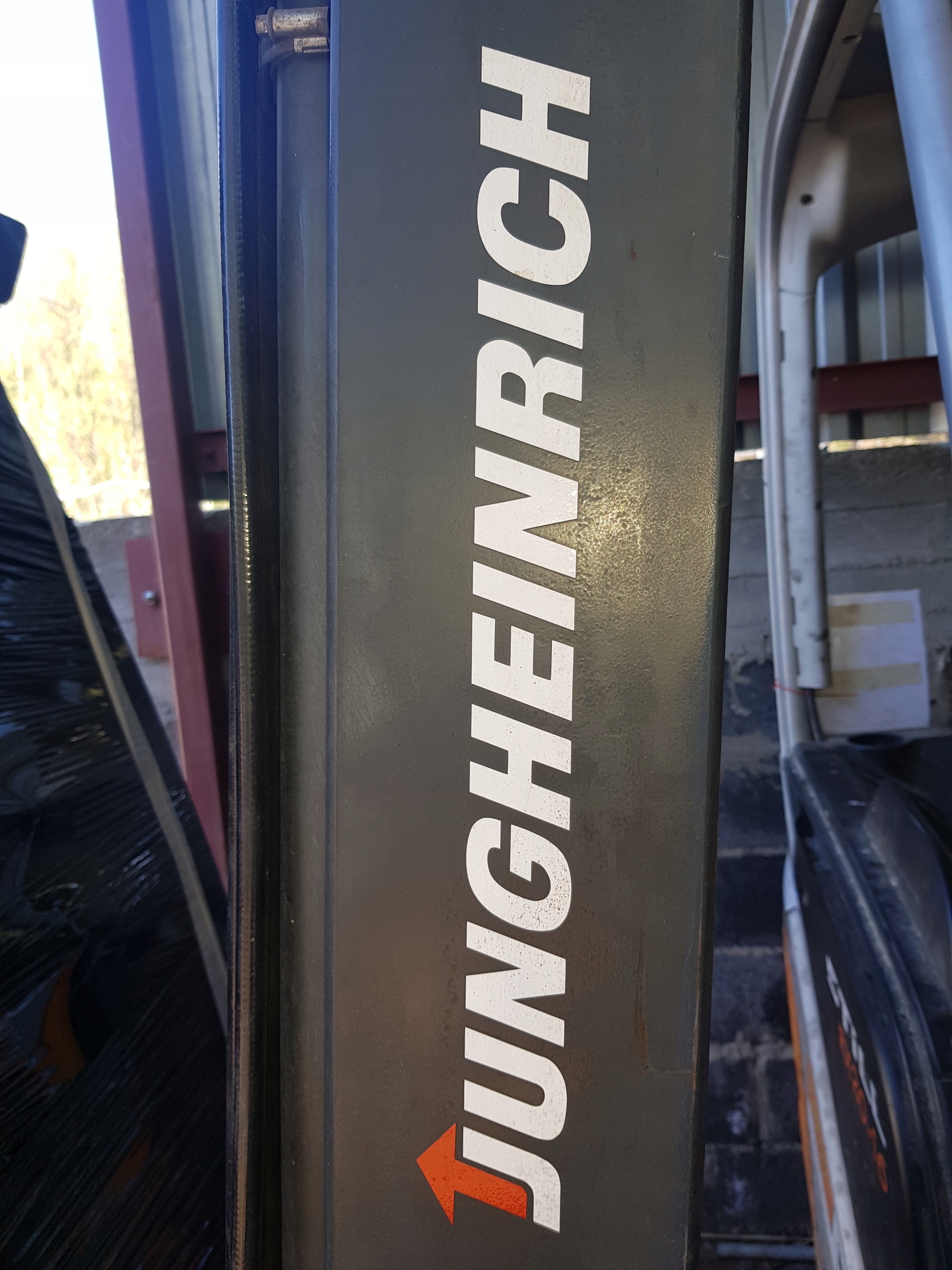 Naklejka napis na wózek JUNGHEINRICH do 45cm 2 szt Producent części Raster