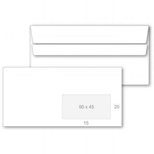 

Koperta DL biała Sk 110x220mm okno prawe 50 szt.