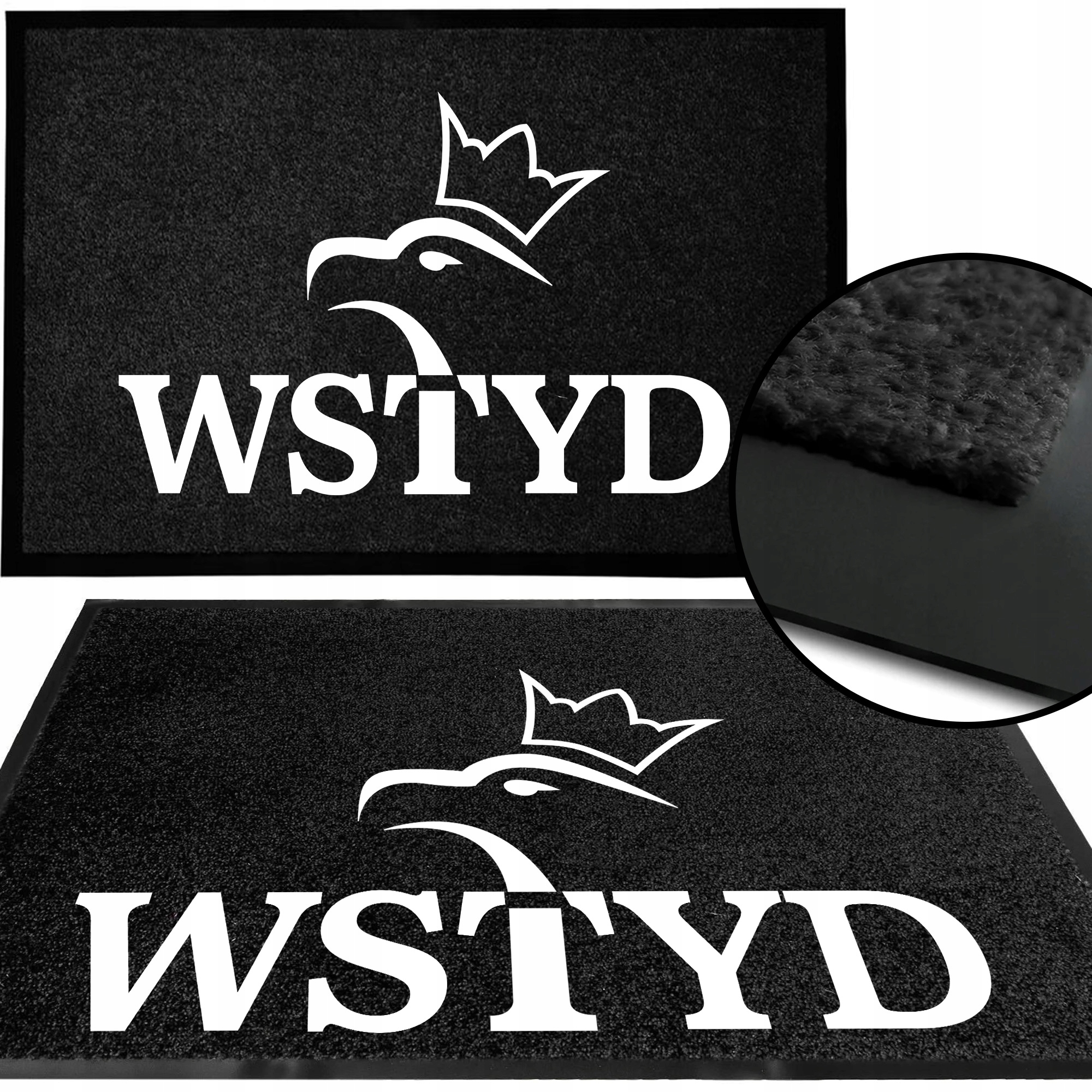 Wycieraczka Wejściowa Monochrom Czarna Pod Drzwi 40X60 Do Domu Wstyd Wzor