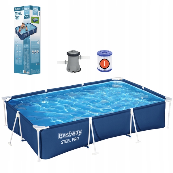 Záhradný Bazen Obdĺžnikový S Pumpou 300x201x66CM Bestway 3300L