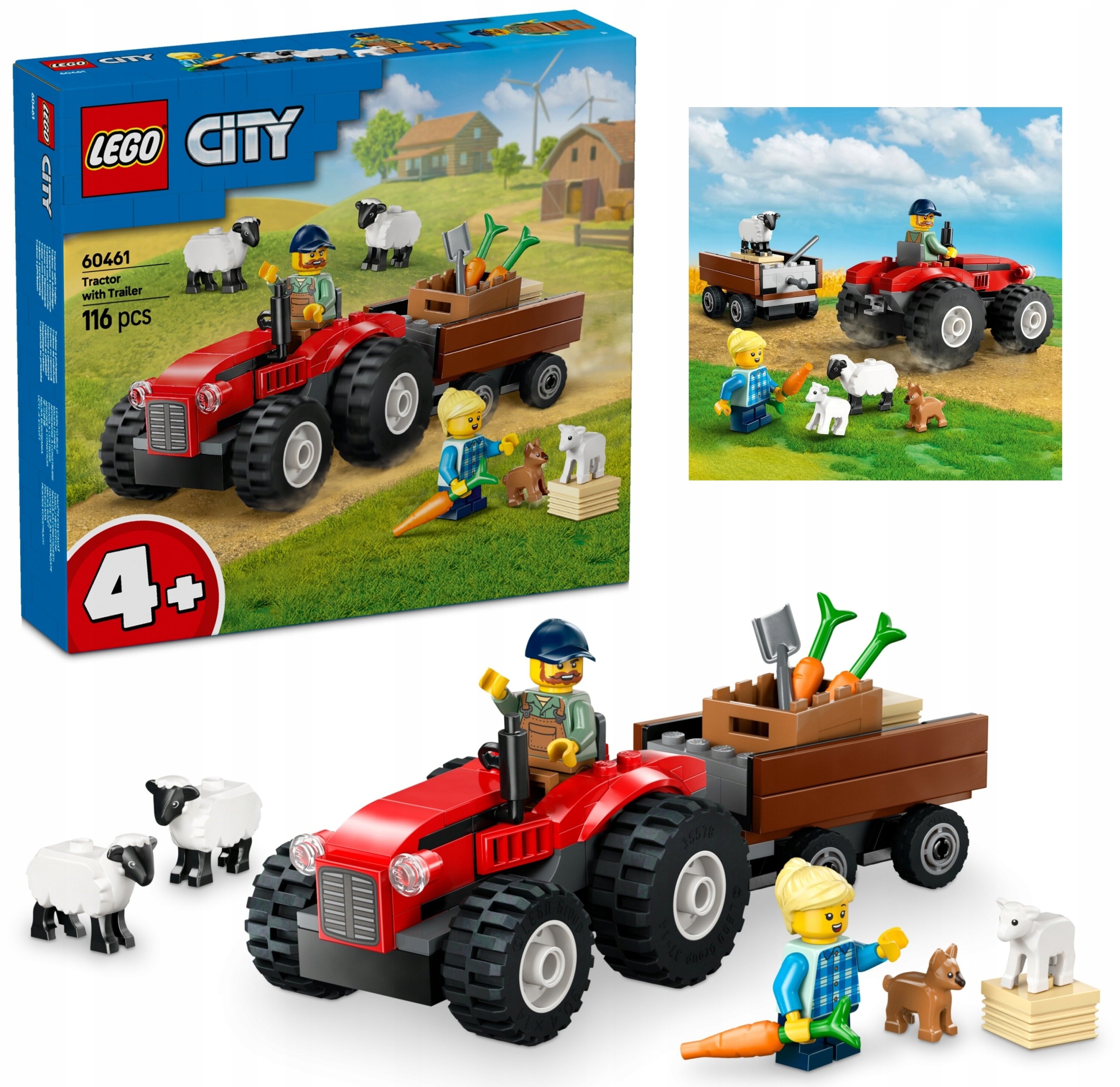 LEGO City 60461 Czerwony traktor z przyczepą i owcą + KATALOG LEGO PDF