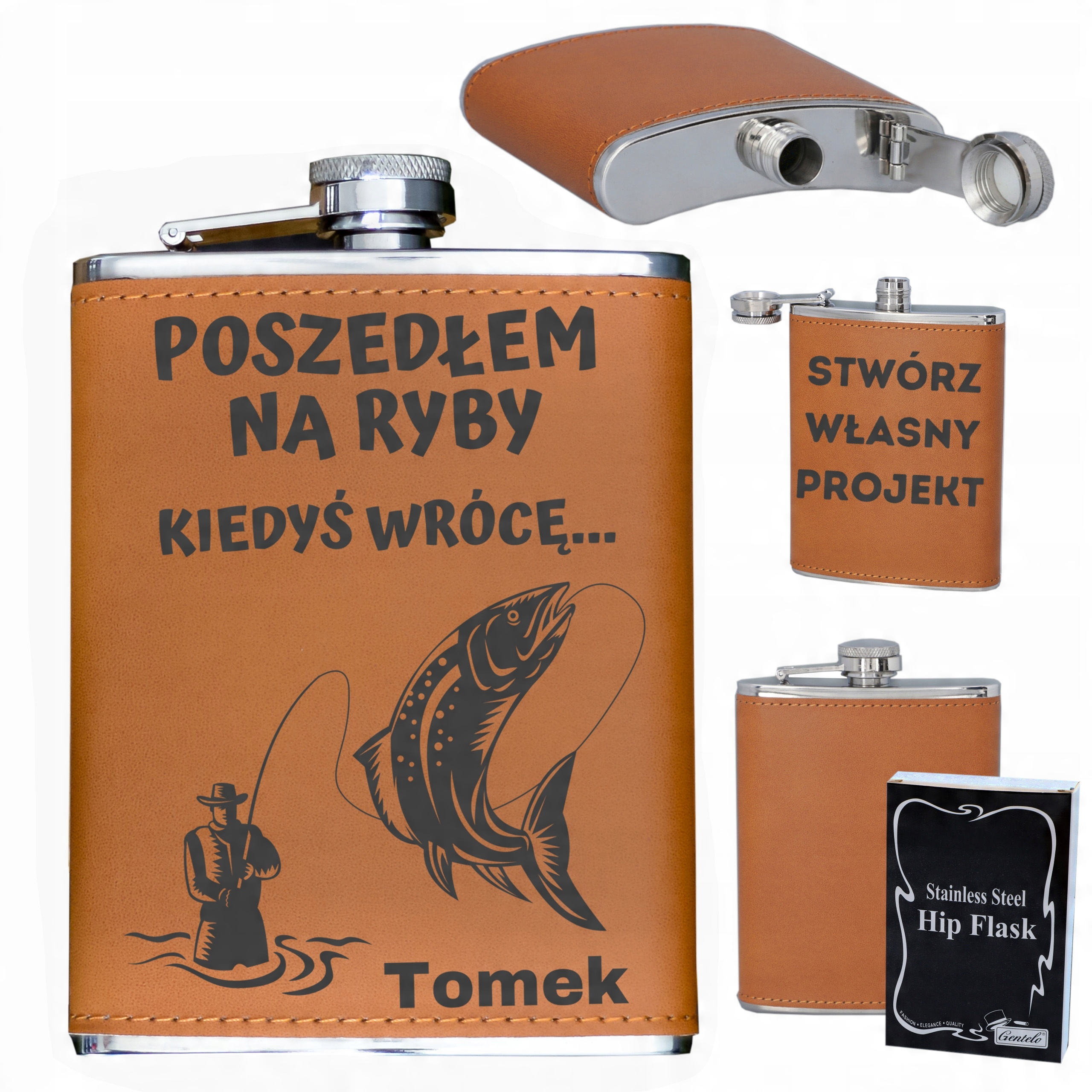 

Dla Wędkarza Urodziny Piersiówka Grawer