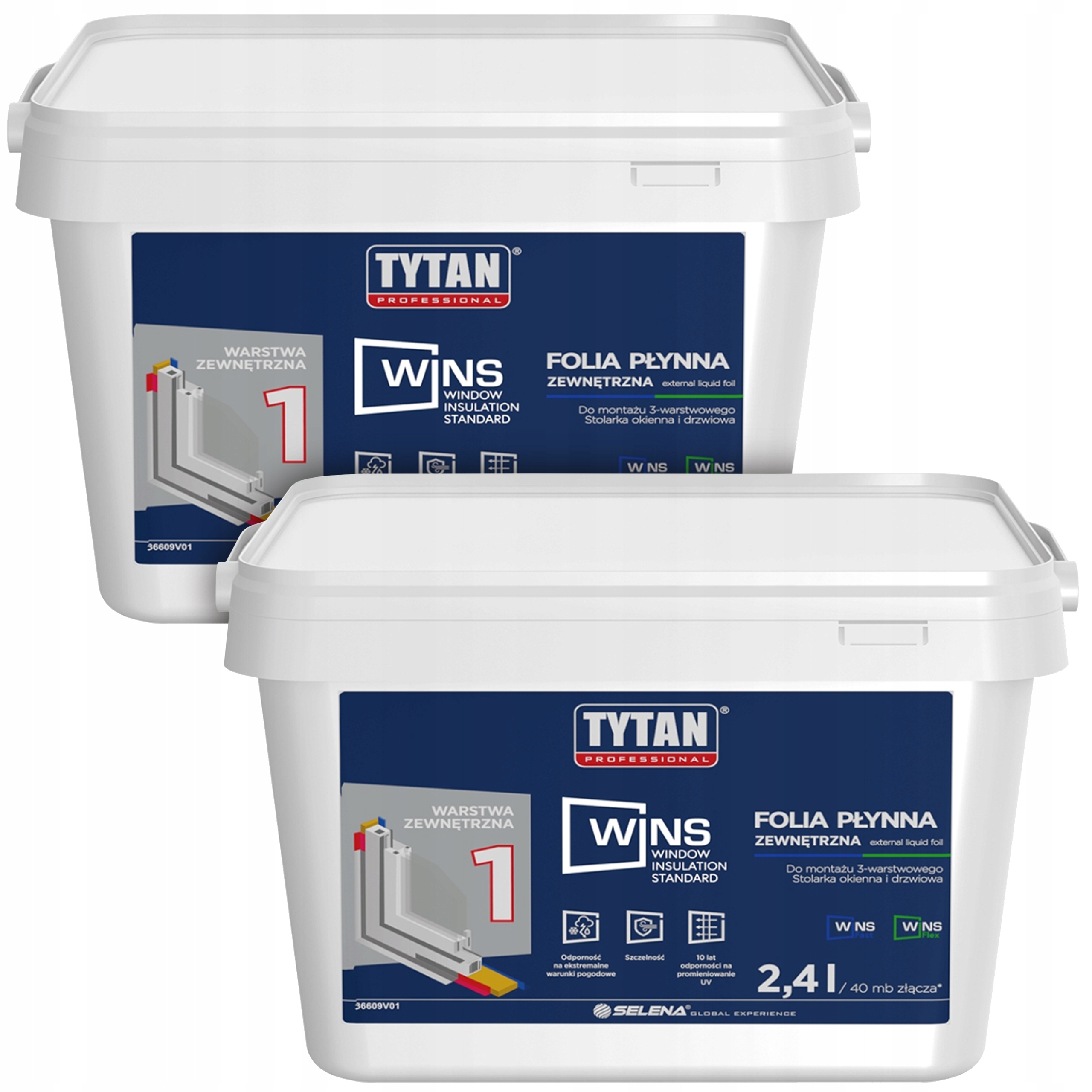 2x Tekutá fólia Tytan Wins vonkajšia 2,4L biela
