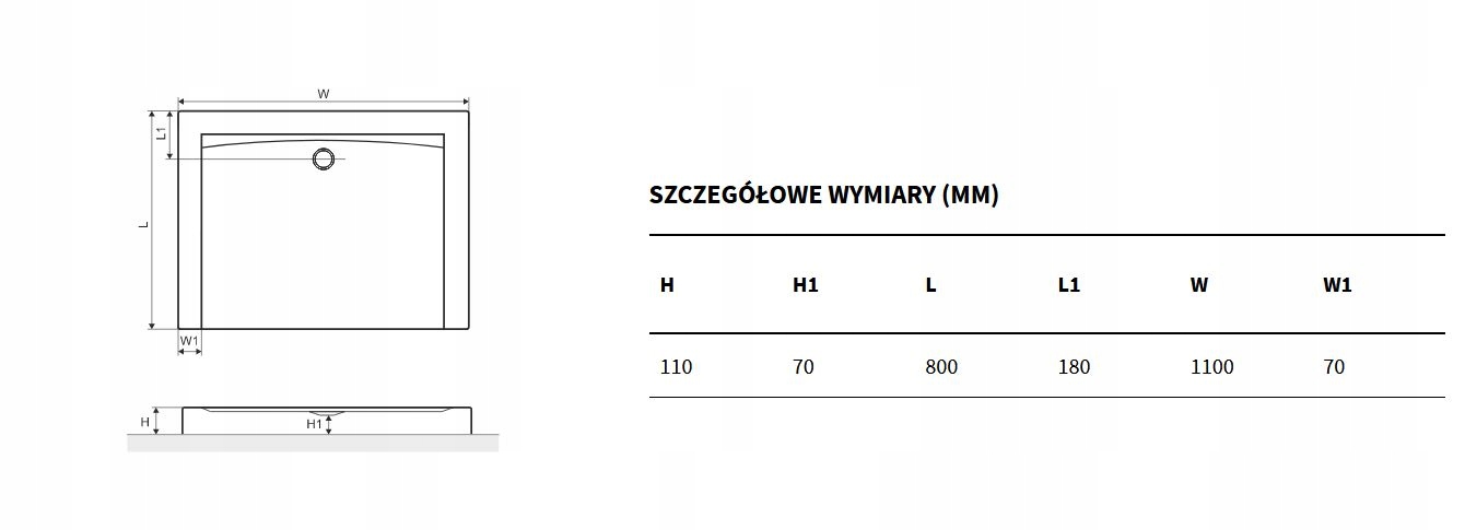 EXCELLENT FORMA COMPACT 110x80 wysoki, biały Kod producenta BREX.FOR118WHC