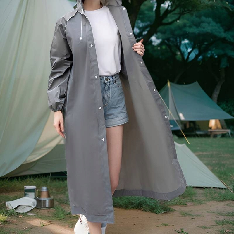 PELERYNA PRZECIWDESZCZOWA PŁASZCZ OCHRONNY DLA DOROSŁYCH MŁODZIEŻY SZARA Odcień popielaty