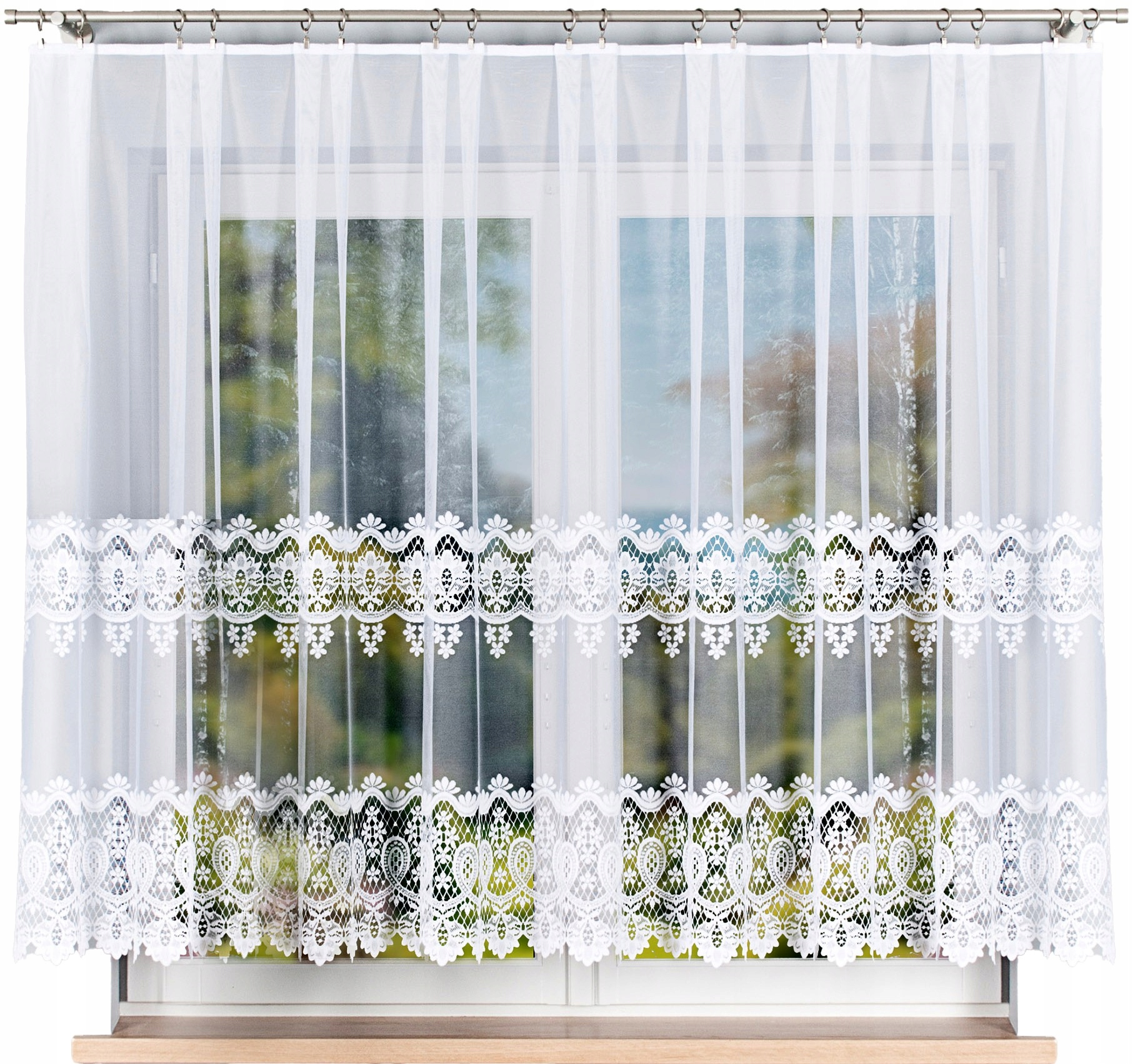 Daria záclona žakárový vzor, 018982, 500x150cm rovná (hotová) s lemem