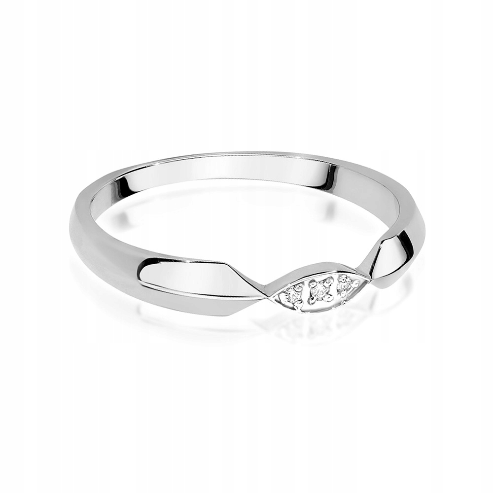 

Pierścionek Białe Złoto 585 Brylanty Grawer