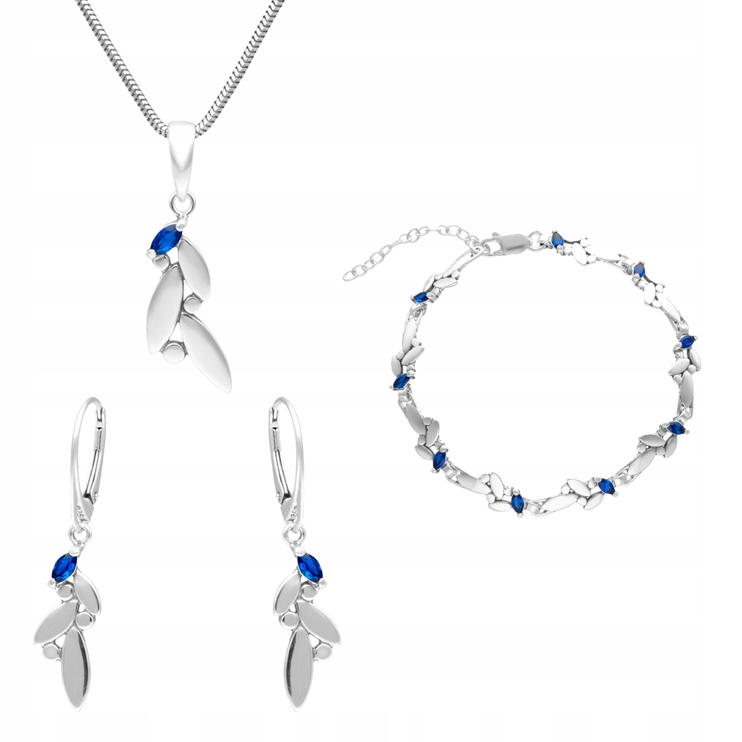 Komplet se safírovou zirkonií stříbro