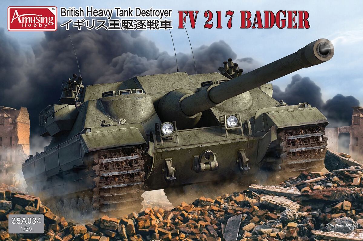 Britský torpédoborec těžkých tanků 217 Badger Amusing Hobby 35A034 v měřítku 1/35
