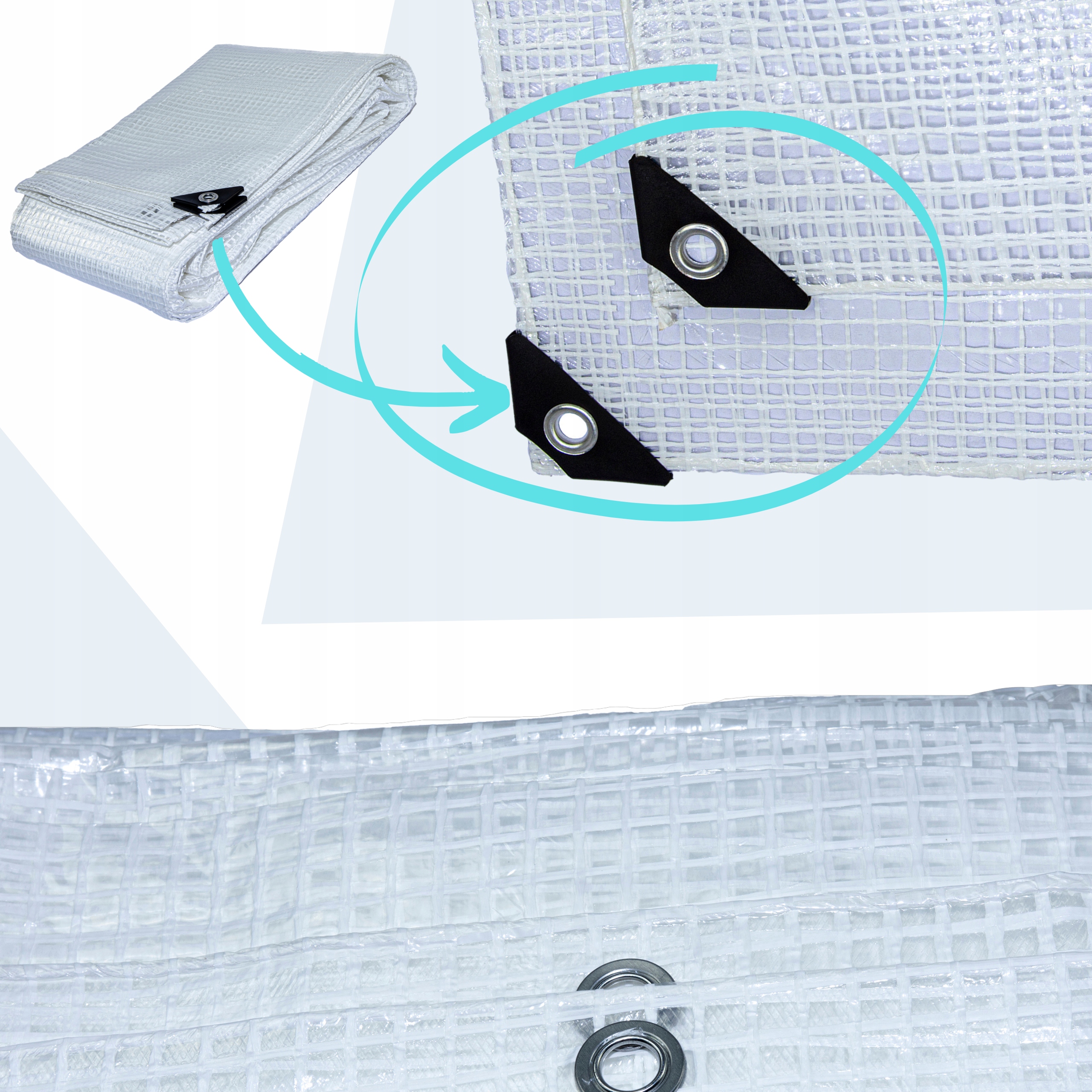 Plachta 6x12 Transparentná Ozbrojená 100g Vodotesná voči Uv žiareniu