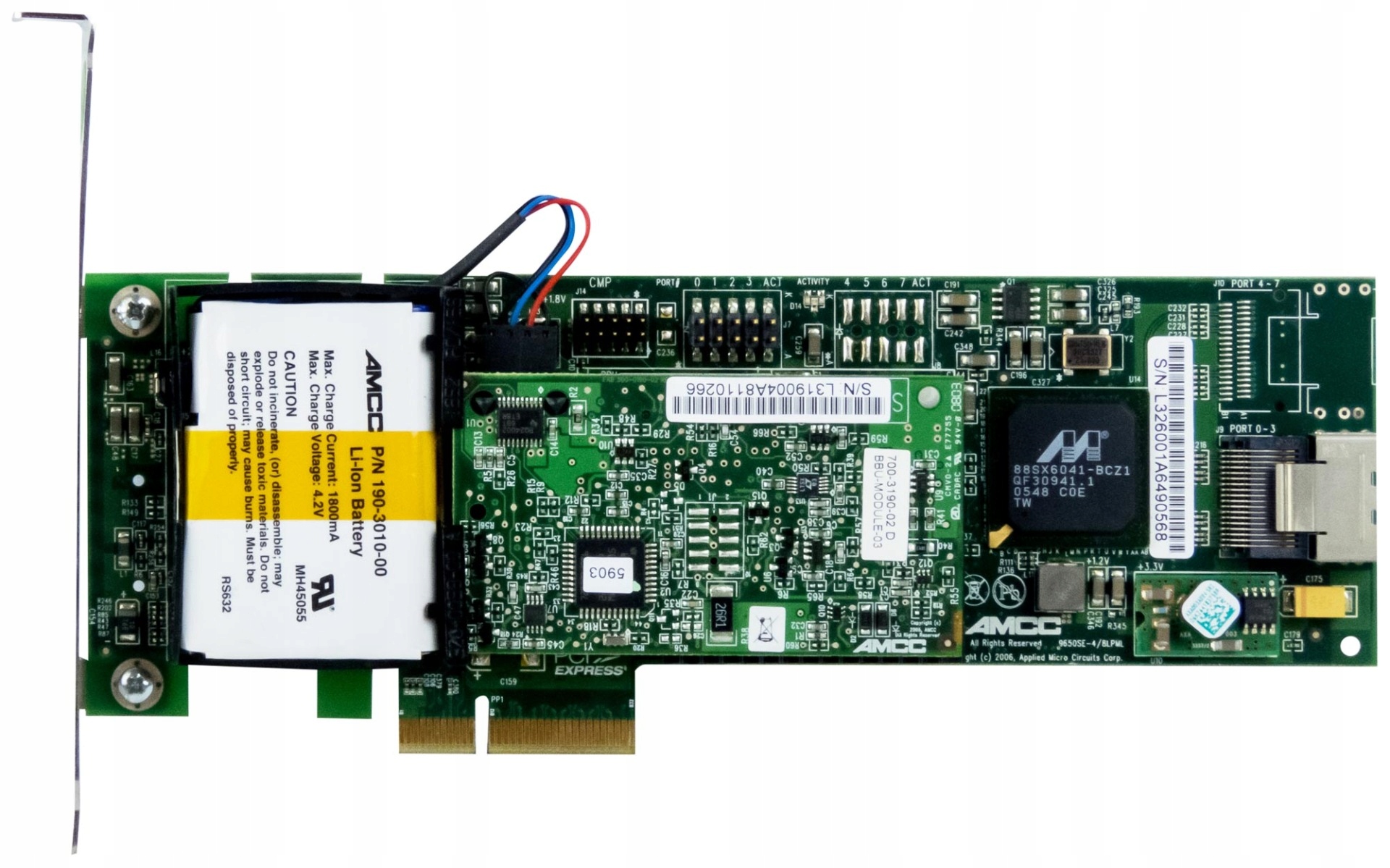 3WARE 9650SE-4LPML Sas/sata Raid PCIe x4 Bbu