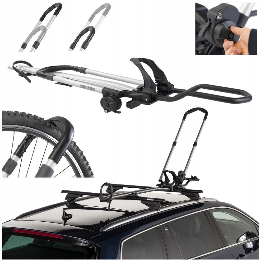 Držák na kolo Menabo Chrono Pravá Strana Fatbike E-bike Zásuvky T stříbrný