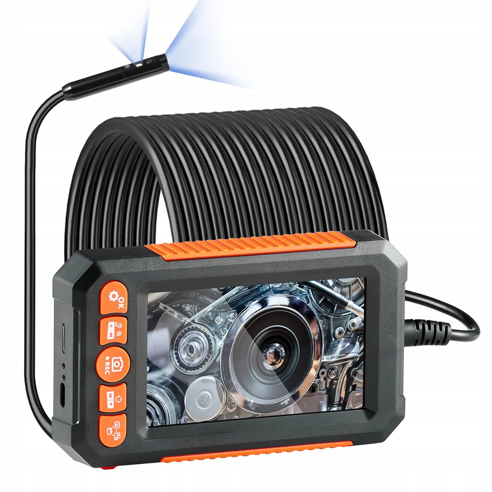 Inspekční endoskopická kamera s dvojitým objektivem 15 m 4,3 palce