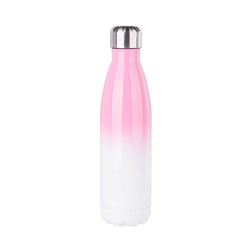 Bidon butelka na napoje 500 ml biało-różowa