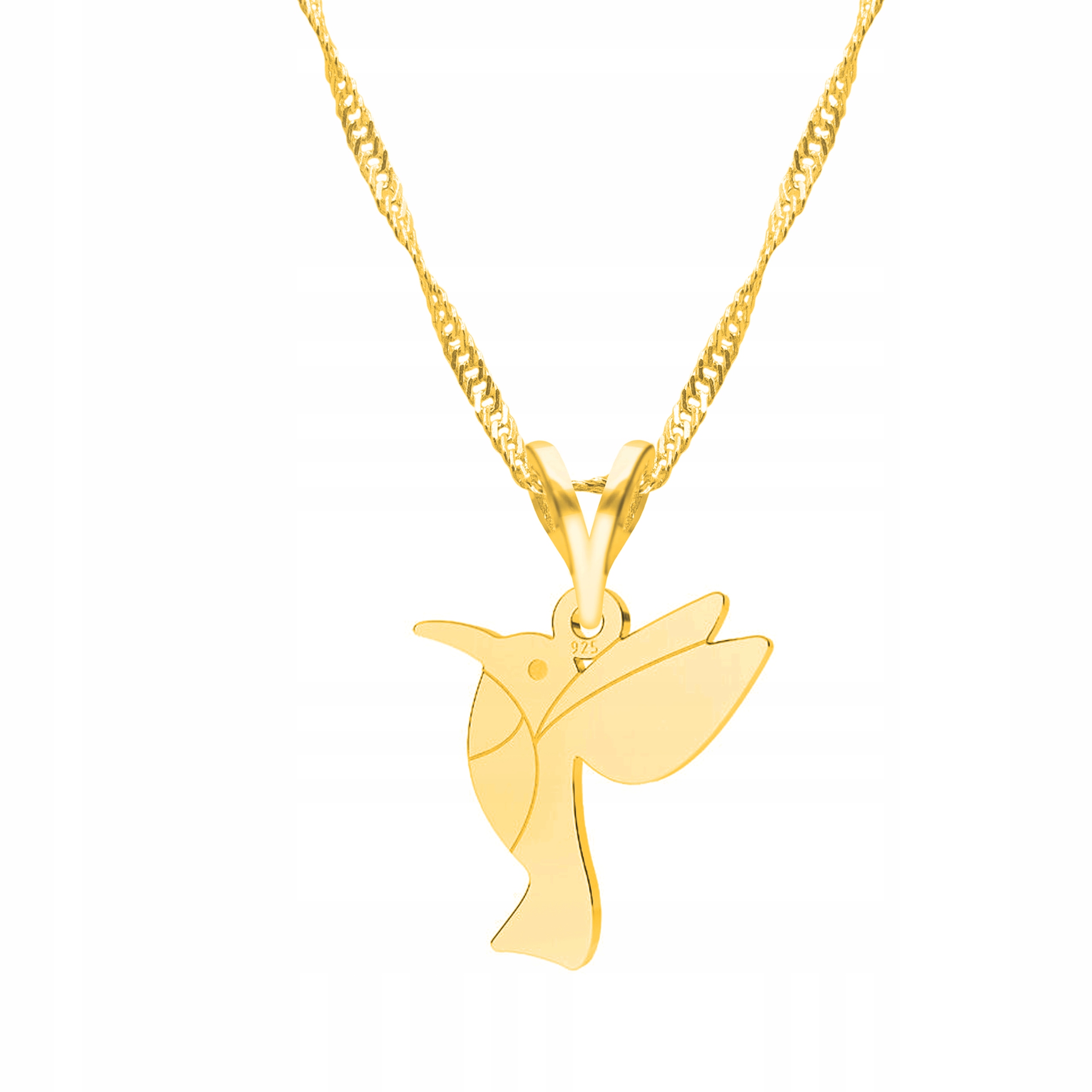 Řetízek zlatý náhrdelník 925 Pták Kolibřík