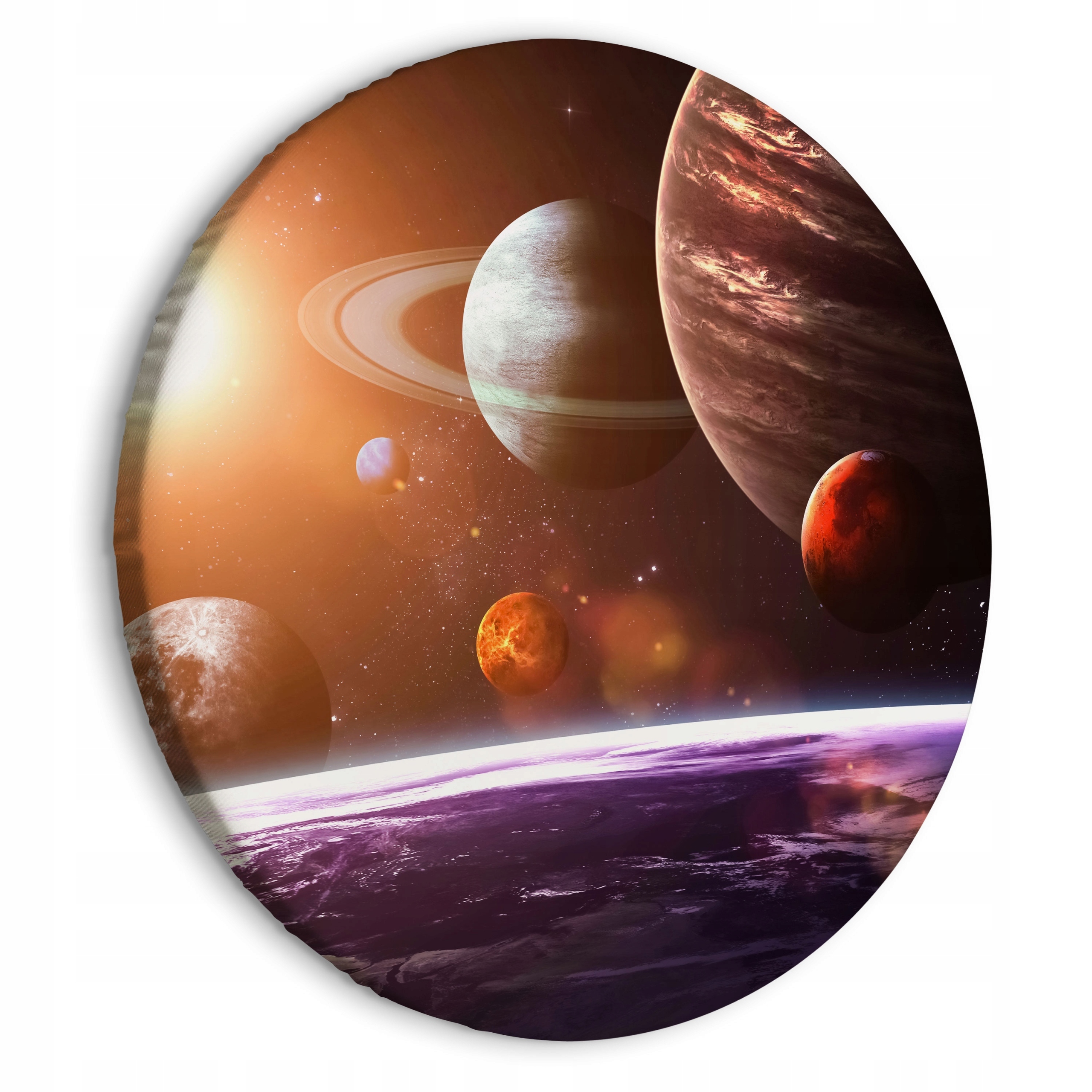 Kulatý Obraz Na Plátně Planety Vesmír Galaxie Do Obývacího Pokoje Ložnice 60x60