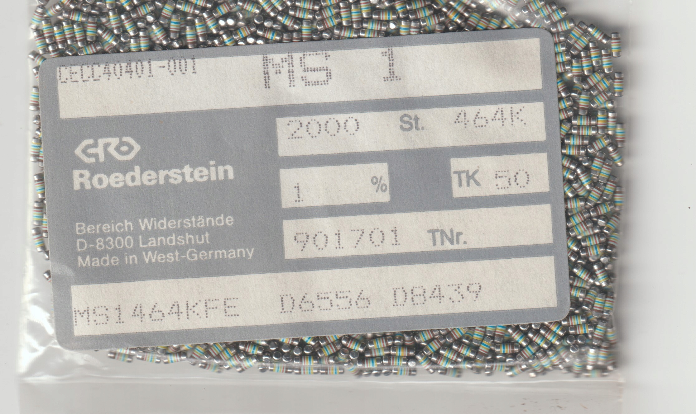 [100szt] 464K 1% 50ppm rezystor Smd minimelf MS1 Roederstein low noise