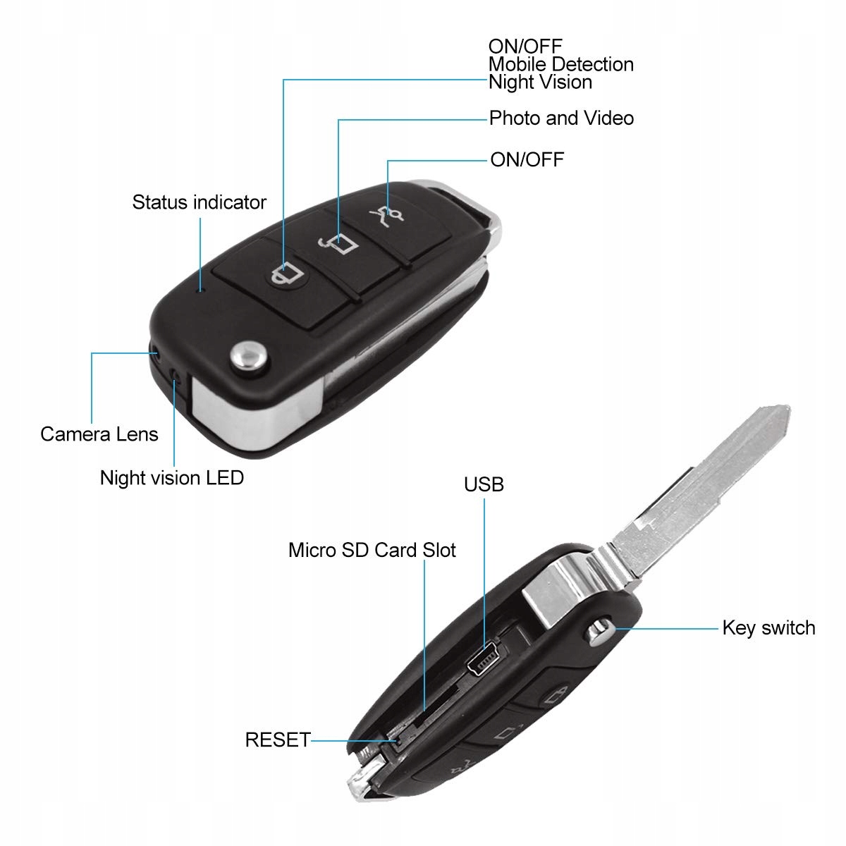 KAMREA HD 1080P Mini Ukryta Kamera Niania z Detekcją Ruchu i Noktowizją — miniatura 6