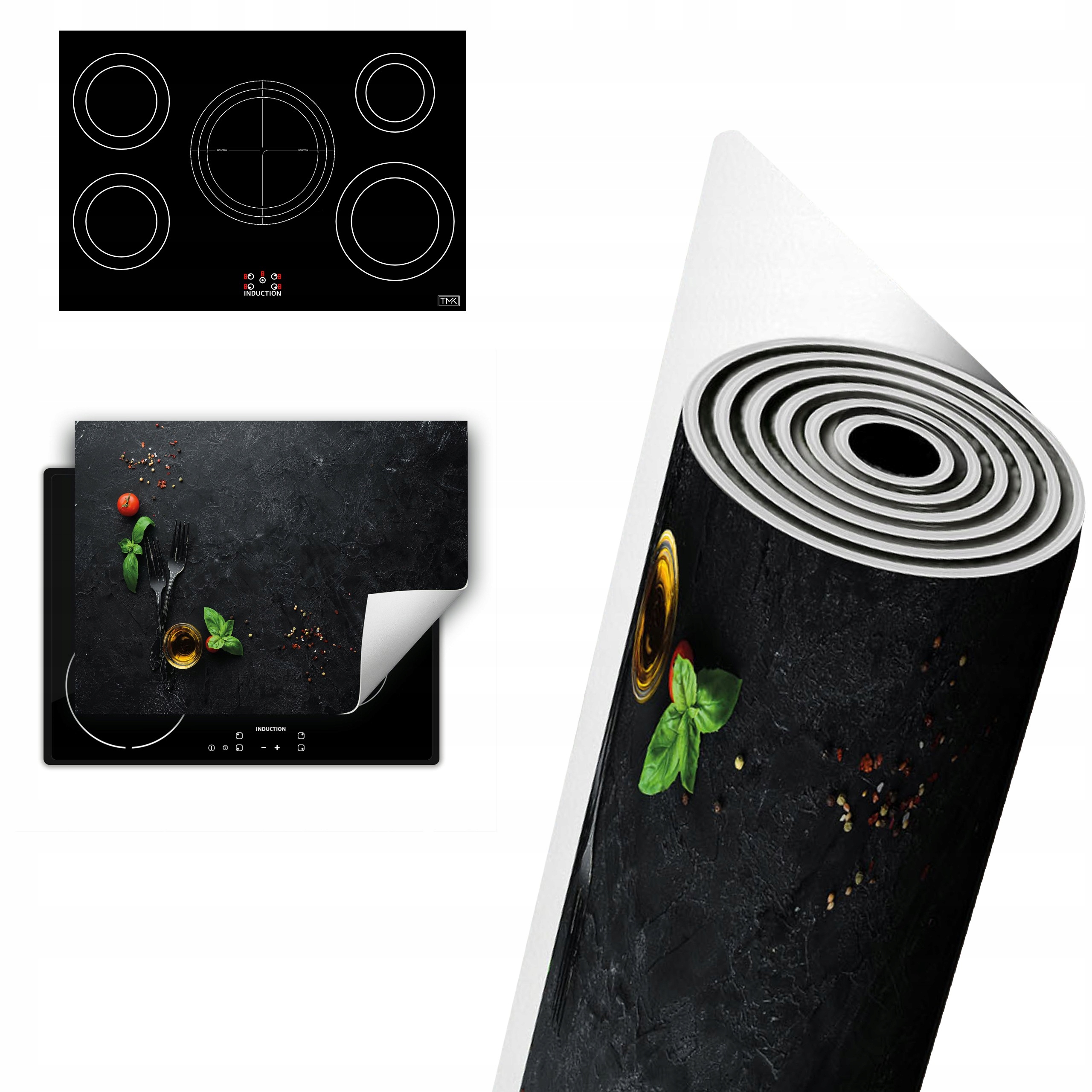 Vinylová Ochrana Na Indukci Deska 80x52 břidlice kuchyně