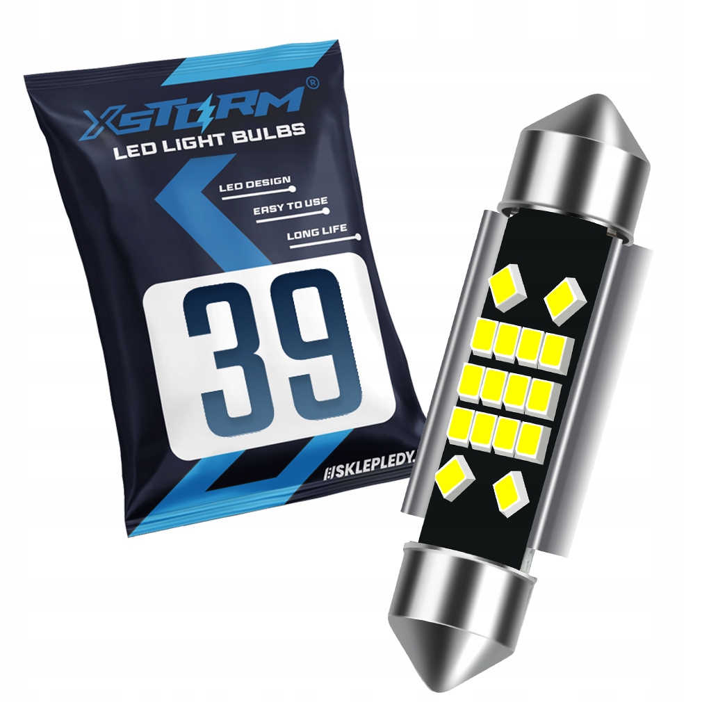 Żarówka Samochodowa Led Xstorm 39MM C3W C5W Xstorm 16SMD Canbus Rurka