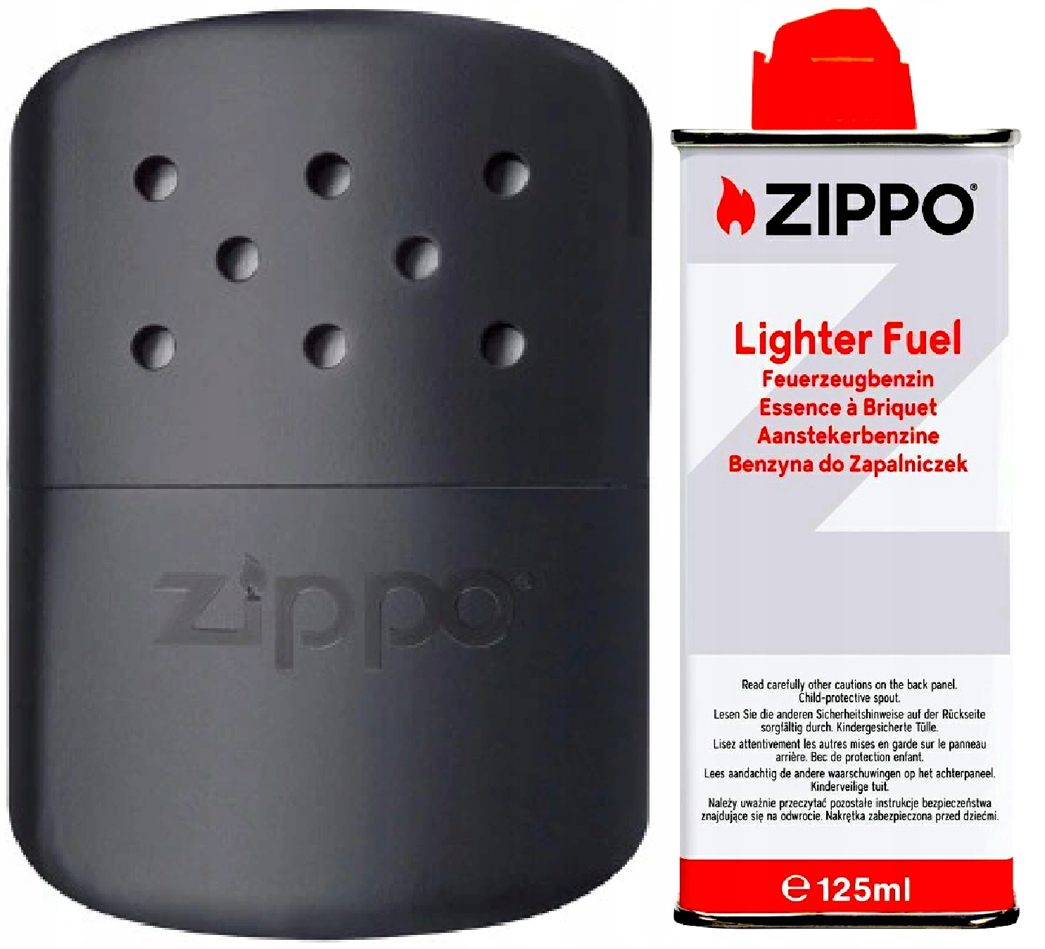 Sada Zippo Ohřívač rukou Zippo Black 12H Benzín Příslušenství