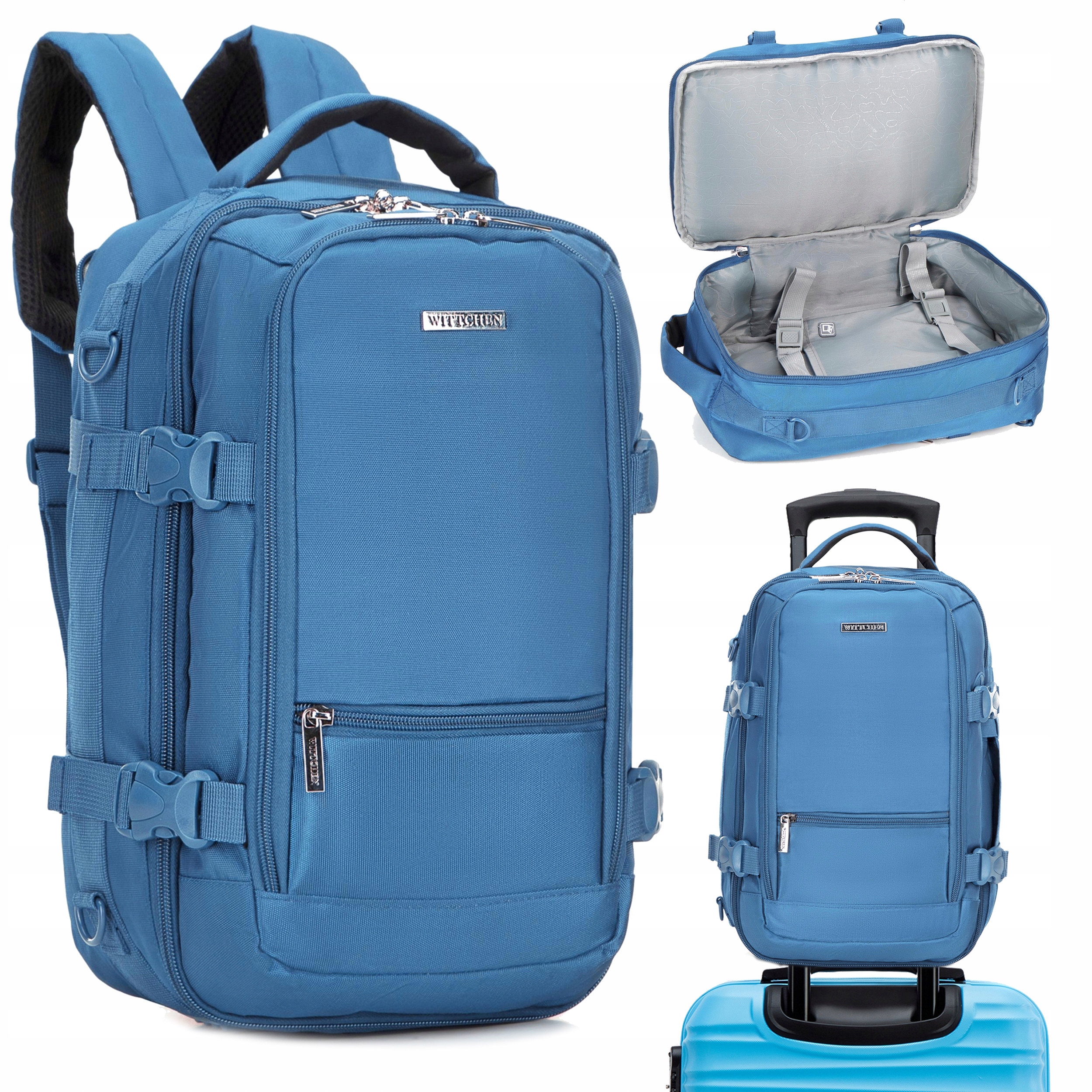 Plecak wielofunkcyjny do samolotu Wittchen 2w1 29-3p-000-70 błękitny