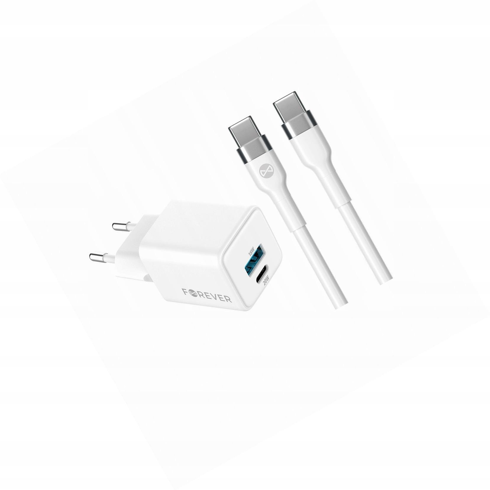Szybka ładowarka GaN 20W 2 wejścia Usb i Usb-c z kablem do Xiaomi Redmi 14C